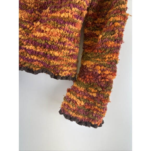 ECC Ecuadorian Clothing Company Wool Hood Full Zip Sweater Orange Textured Small - Picture 7 of 16